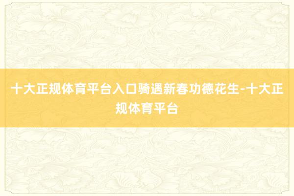 十大正规体育平台入口骑遇新春功德花生-十大正规体育平台