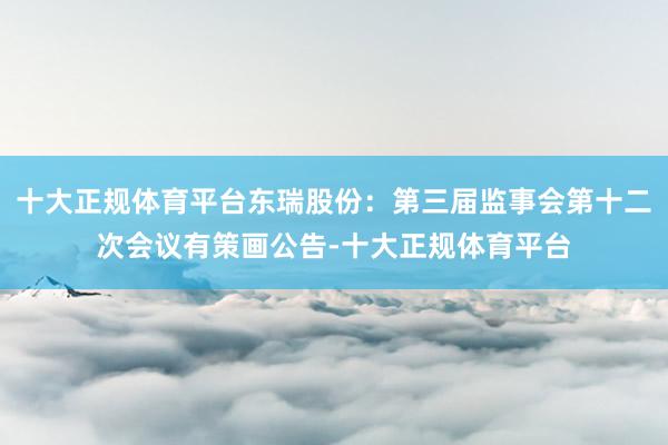 十大正规体育平台东瑞股份：第三届监事会第十二次会议有策画公告-十大正规体育平台