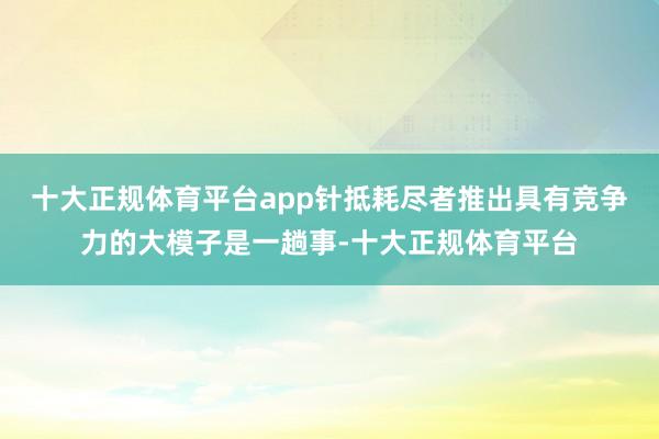 十大正规体育平台app针抵耗尽者推出具有竞争力的大模子是一趟事-十大正规体育平台