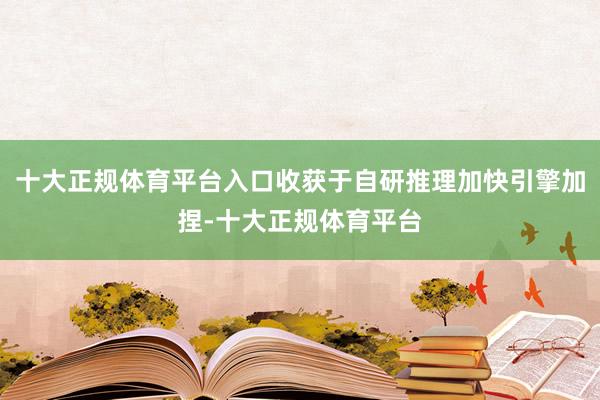 十大正规体育平台入口收获于自研推理加快引擎加捏-十大正规体育平台