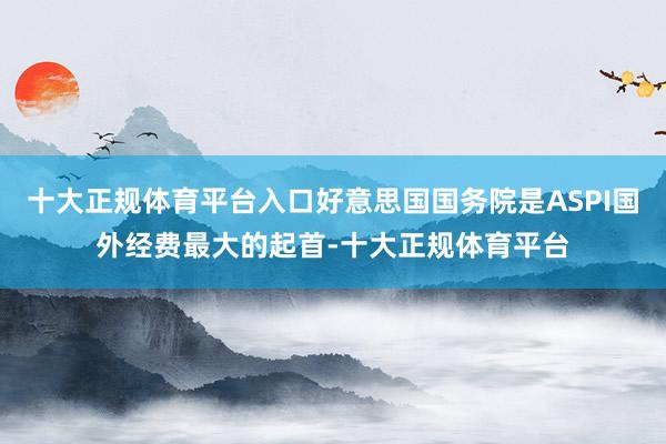 十大正规体育平台入口好意思国国务院是ASPI国外经费最大的起首-十大正规体育平台