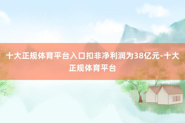 十大正规体育平台入口扣非净利润为38亿元-十大正规体育平台