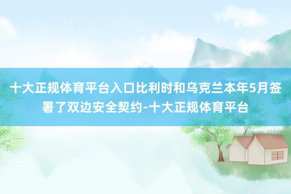 十大正规体育平台入口比利时和乌克兰本年5月签署了双边安全契约-十大正规体育平台