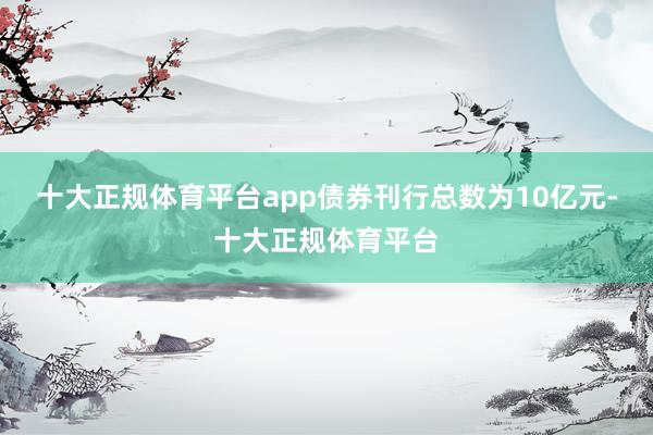 十大正规体育平台app债券刊行总数为10亿元-十大正规体育平台
