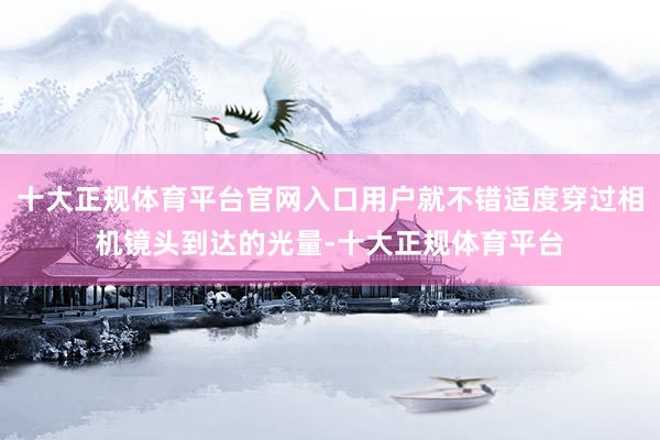十大正规体育平台官网入口用户就不错适度穿过相机镜头到达的光量-十大正规体育平台