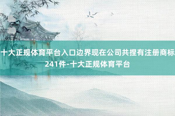 十大正规体育平台入口边界现在公司共捏有注册商标241件-十大正规体育平台