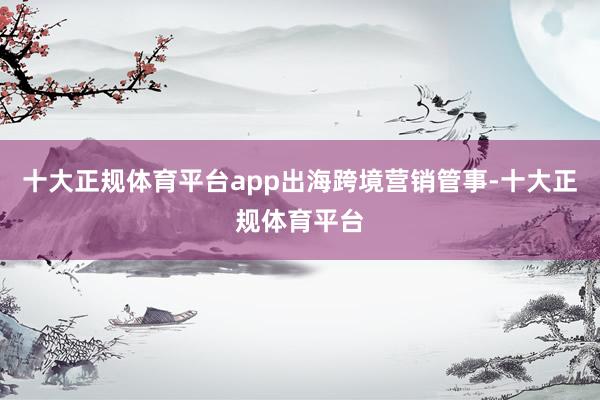 十大正规体育平台app　　出海跨境营销管事-十大正规体育平台