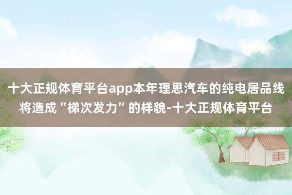 十大正规体育平台app本年理思汽车的纯电居品线将造成“梯次发力”的样貌-十大正规体育平台