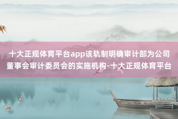十大正规体育平台app该轨制明确审计部为公司董事会审计委员会的实施机构-十大正规体育平台